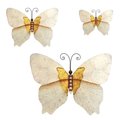 Eangee Home Design Eangee Home Design m2026 Butterfly Wall Decor; White & Gold - Set of 3 m2026